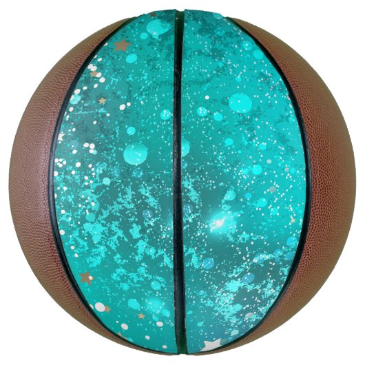 Munt Turquoise Folie Achtergrond Basketbal (Verticaal)