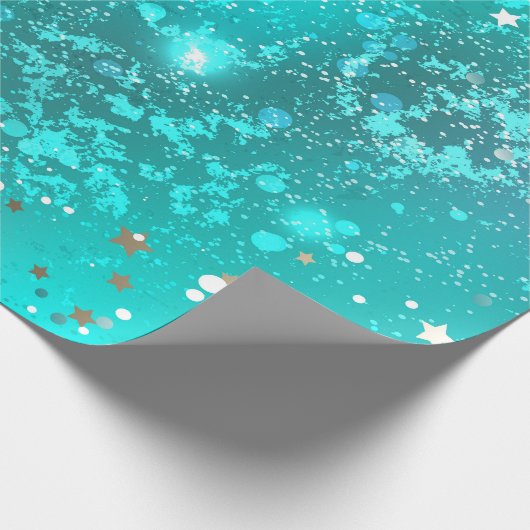 Munt Turquoise Folie Achtergrond Cadeaupapier (Hoek)