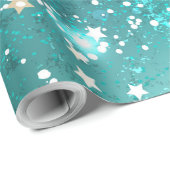 Munt Turquoise Folie Achtergrond Cadeaupapier (Rol Hoek)