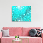 Munt Turquoise Folie Achtergrond Canvas Afdruk (Insitu (Woonkamer))