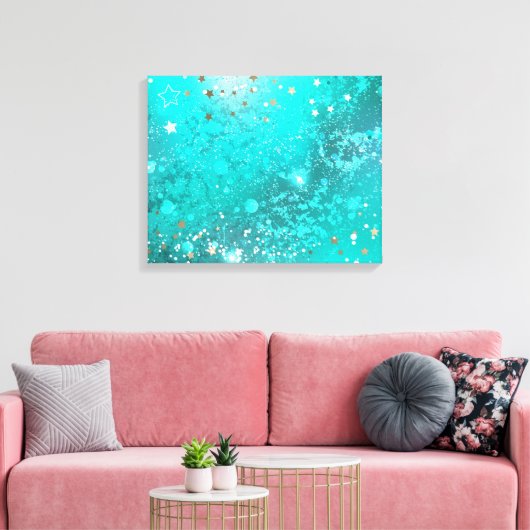 Munt Turquoise Folie Achtergrond Canvas Afdruk (Insitu (Woonkamer))