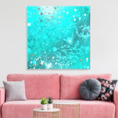 Munt Turquoise Folie Achtergrond Canvas Afdruk (Insitu (Woonkamer))