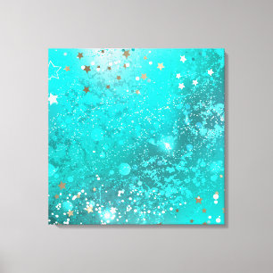 Munt Turquoise Folie Achtergrond Canvas Afdruk