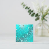 Munt Turquoise Folie Achtergrond Contactkaartje (Staand voorkant)