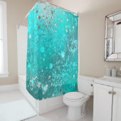 Munt Turquoise Folie Achtergrond Douchegordijn (In situ)