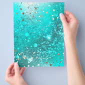 Munt Turquoise Folie Achtergrond Flyer (Hand)