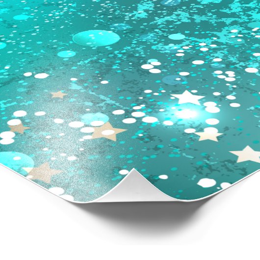 Munt Turquoise Folie Achtergrond Foto Afdruk (Hoek)