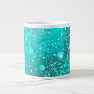 Munt Turquoise Folie Achtergrond Grote Koffiekop