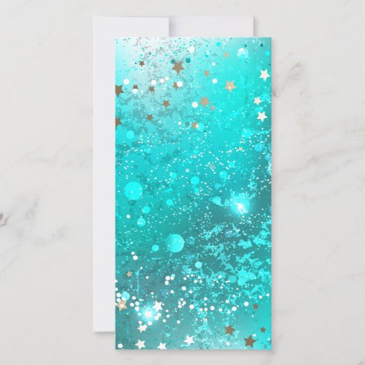 Munt Turquoise Folie Achtergrond Kaart (Voorkant)