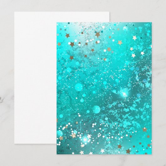 Munt Turquoise Folie Achtergrond Kaart (Voorkant / Achterkant)