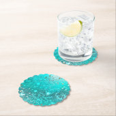 Munt Turquoise Folie Achtergrond Kartonnen Onderzetters (Insitu)