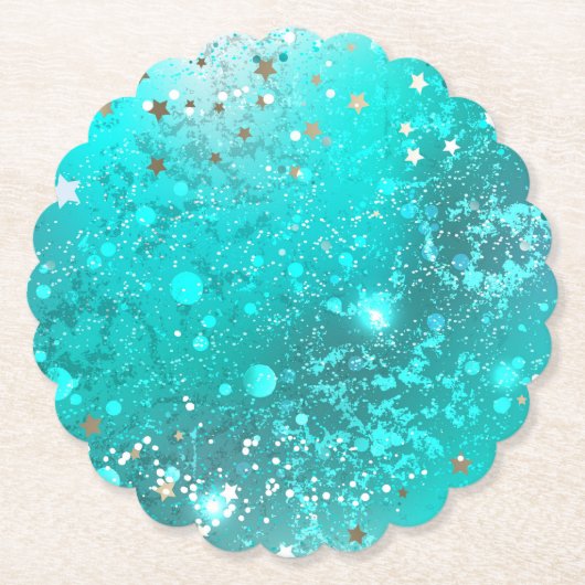 Munt Turquoise Folie Achtergrond Kartonnen Onderzetters (Voorkant)