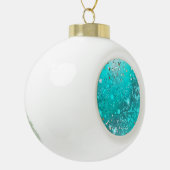 Munt Turquoise Folie Achtergrond Keramische Bal Ornament (Links)