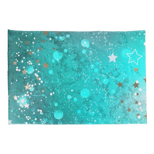 Munt Turquoise Folie Achtergrond Kussensloop (Achterkant-Rechts)