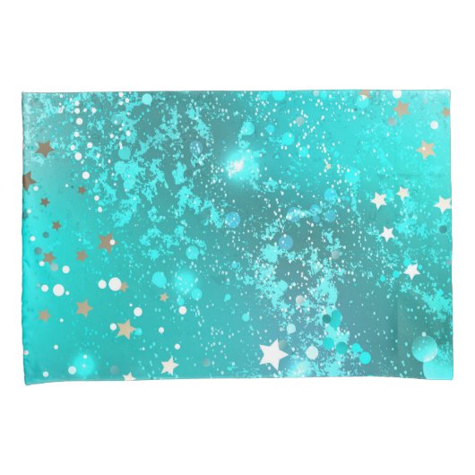 Munt Turquoise Folie Achtergrond Kussensloop (Voorkant-Rechts)