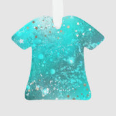 Munt Turquoise Folie Achtergrond Ornament (achterkant)