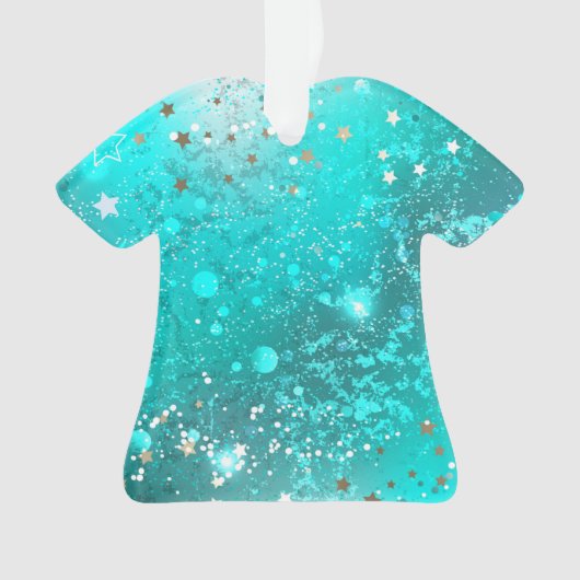 Munt Turquoise Folie Achtergrond Ornament (voorkant)