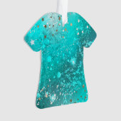Munt Turquoise Folie Achtergrond Ornament (voorkant)