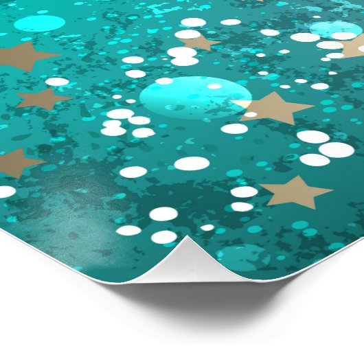 Munt Turquoise Folie Achtergrond Perfect Poster (Hoek)