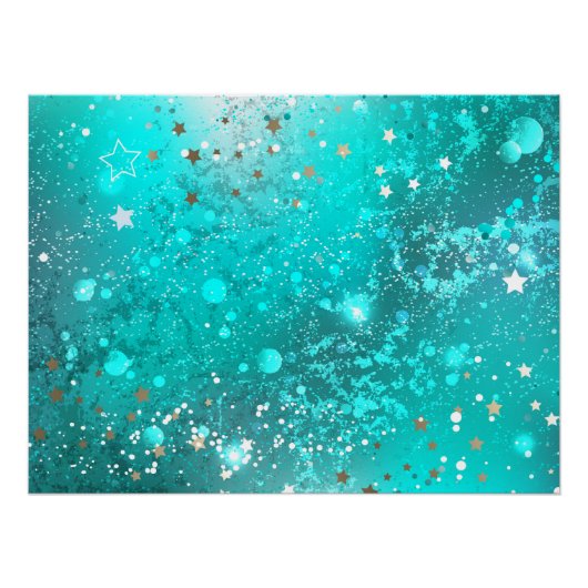 Munt Turquoise Folie Achtergrond Perfect Poster (Voorkant)