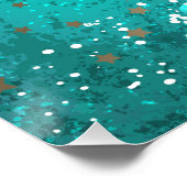 Munt Turquoise Folie Achtergrond Perfect Poster (Hoek)