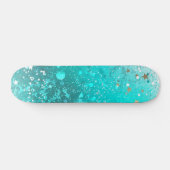 Munt Turquoise Folie Achtergrond Persoonlijk Skateboard (Horizontaal)