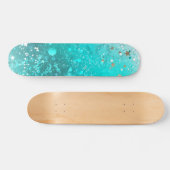 Munt Turquoise Folie Achtergrond Persoonlijk Skateboard (Horizontaal)