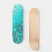 Munt Turquoise Folie Achtergrond Persoonlijk Skateboard (Voorkant)