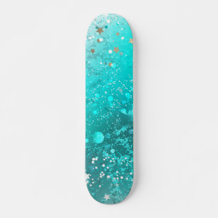 Munt Turquoise Folie Achtergrond Persoonlijk Skateboard