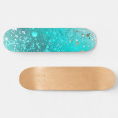 Munt Turquoise Folie Achtergrond Persoonlijk Skateboard (Horizontaal)