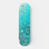 Munt Turquoise Folie Achtergrond Persoonlijk Skateboard (Voorkant)