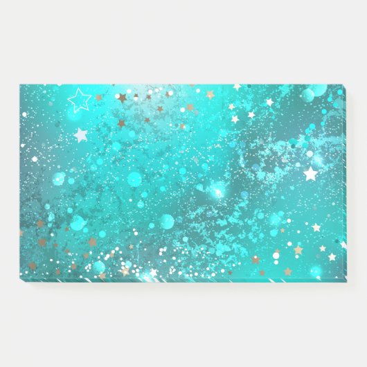 Munt Turquoise Folie Achtergrond Post-it® Notes (Voorkant)