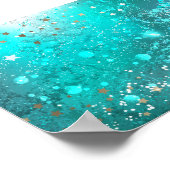 Munt Turquoise Folie Achtergrond Poster (Hoek)
