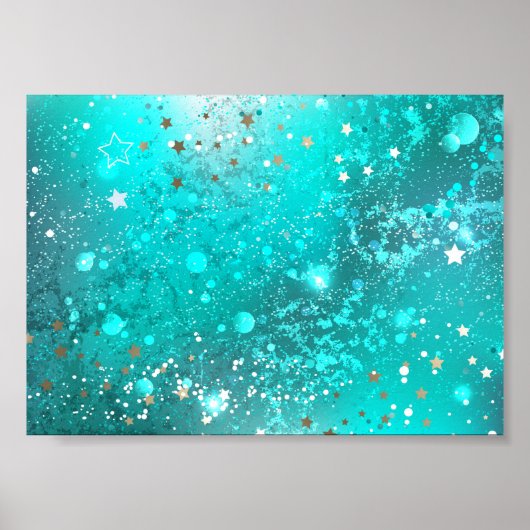 Munt Turquoise Folie Achtergrond Poster (Voorkant)
