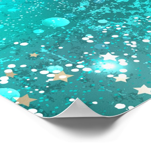 Munt Turquoise Folie Achtergrond Poster (Hoek)