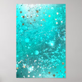 Munt Turquoise Folie Achtergrond Poster (Voorkant)