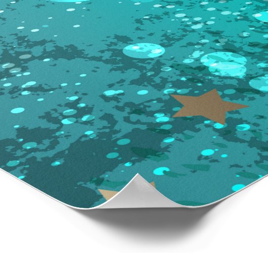 Munt Turquoise Folie Achtergrond Poster (Hoek)