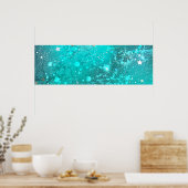 Munt Turquoise Folie Achtergrond Poster (Keuken)