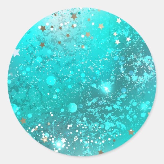 Munt Turquoise Folie Achtergrond Ronde Sticker (Voorkant)