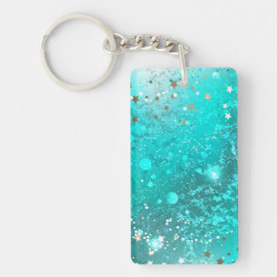 Munt Turquoise Folie Achtergrond Sleutelhanger