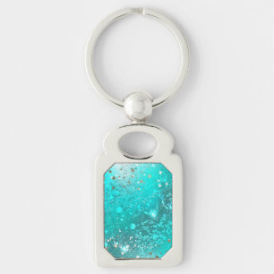 Munt Turquoise Folie Achtergrond Sleutelhanger