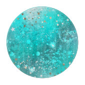 Munt Turquoise Folie Achtergrond Snijplank (Voorkant)