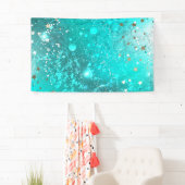 Munt Turquoise Folie Achtergrond Spandoek (Insitu)