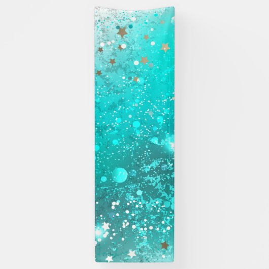 Munt Turquoise Folie Achtergrond Spandoek (Verticaal)