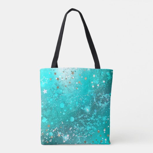 Munt Turquoise Folie Achtergrond Tote Bag (Achterkant)