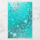 Munt Turquoise Folie Achtergrond Voedselcontainer Etiket (Enkel label)