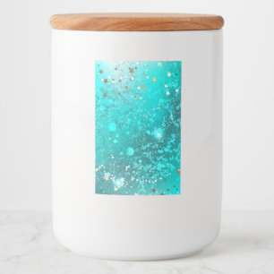 Munt Turquoise Folie Achtergrond Voedselcontainer Etiket