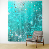 Munt Turquoise Folie Achtergrond Wandkleed (In situ)