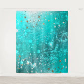 Munt Turquoise Folie Achtergrond Wandkleed (Voorkant)