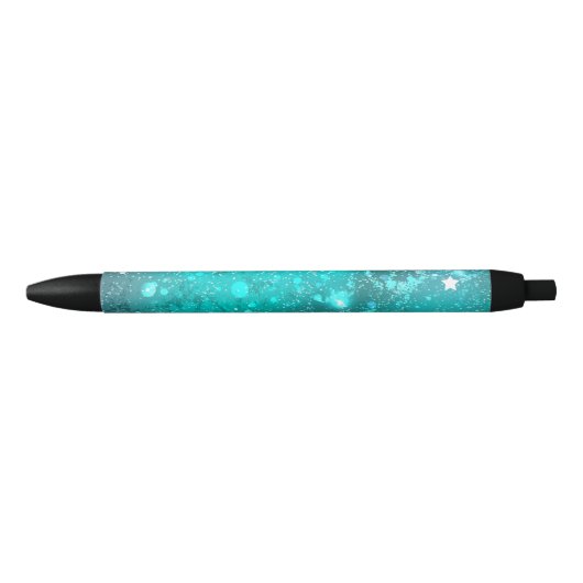 Munt Turquoise Folie Achtergrond Zwarte Inkt Pen (Voorkant)
